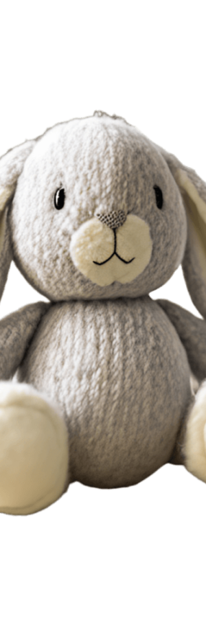 Gray stuffed rabbit