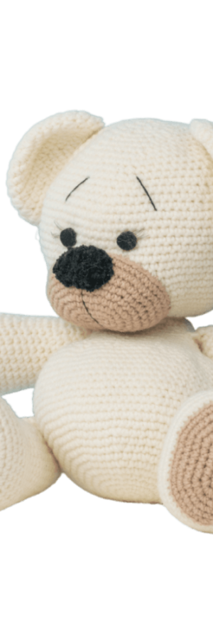 White knitted teddy bear
