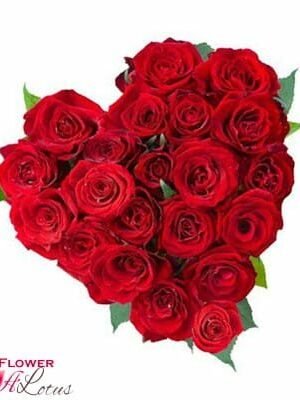 20 Red Roses Heart