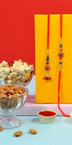 Amazing Rakhi Pair with Dry Fruits