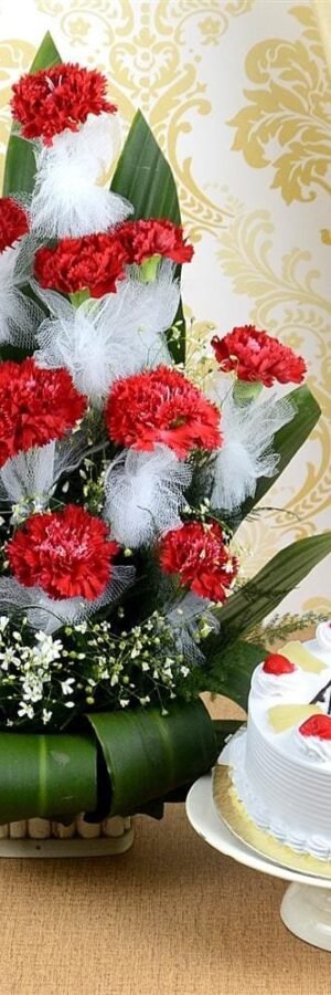 Anniversary Cake and Flower Duo