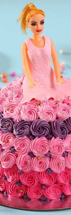 Barbie in Floral Roses Cake Vanilla 2kg