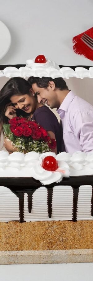 Black Forest Photo Cake- Square Half Kg