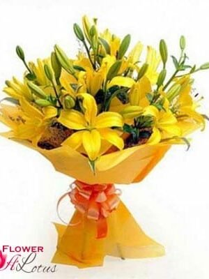 Bright Yellow Lilies  Bouquet