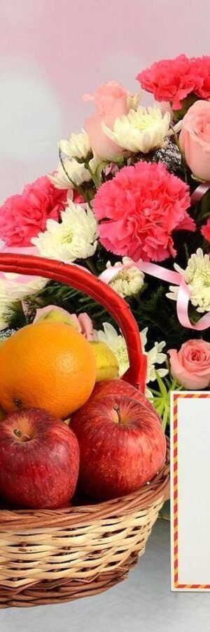 Divine Flower N Fruits Rakhi Set