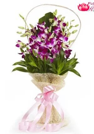 Elegant Purple Orchids Bouquet
