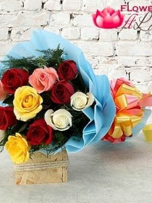 Fresh Mix 12 Roses Bunch