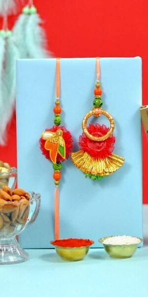 Glorious Rakhi Pair with Chocolate Dry Fruits