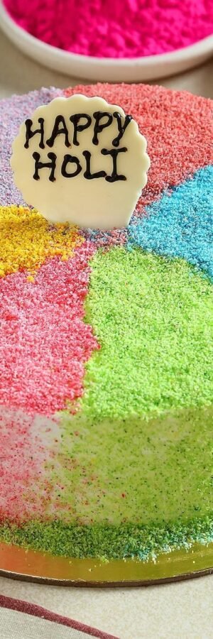 Holi Colourful Vanilla Cake- Half Kg