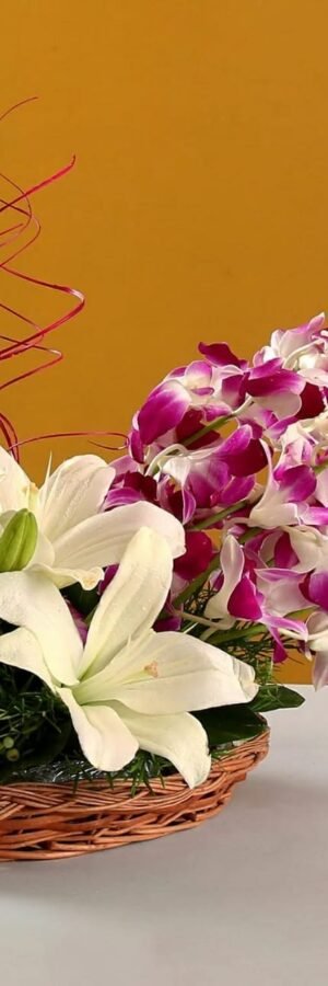 Lilies N Orchids Basket