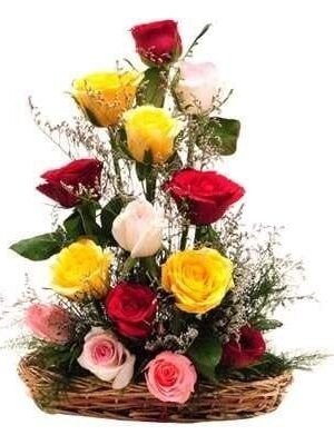 Basket of Mix Roses