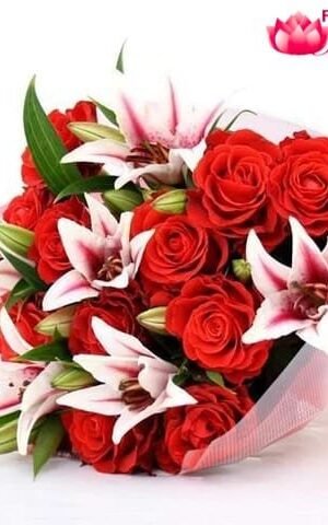 Red Rose N Lilies Bouquet