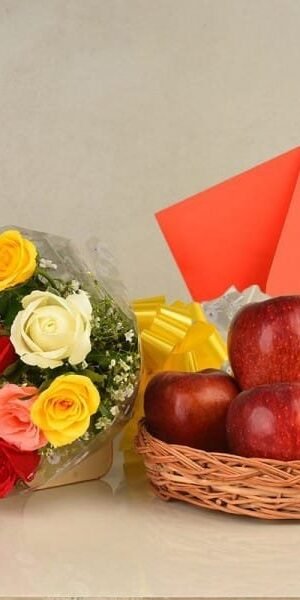 Roses n Greeting Card Or Fresh Fruits